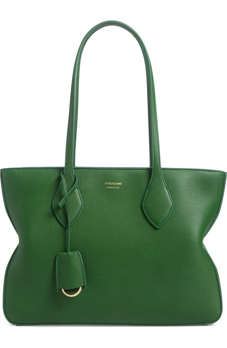 FERRAGAMO Small Star Leather Tote Bag, Main, color,