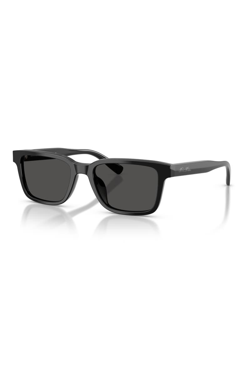 53mm Rectangular Sunglasses, Alternate, color, BLACK / DARK GREY