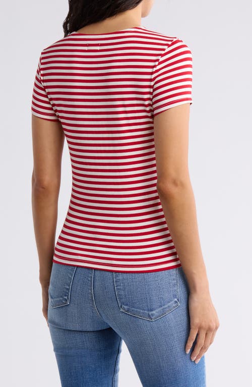 L'agence Ressi Stripe Crewneck T-shirt In Gold