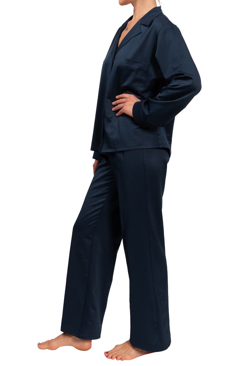 Everyday Ritual Allison/Angela Cotton Pajamas, Alternate, color, Inky Blue