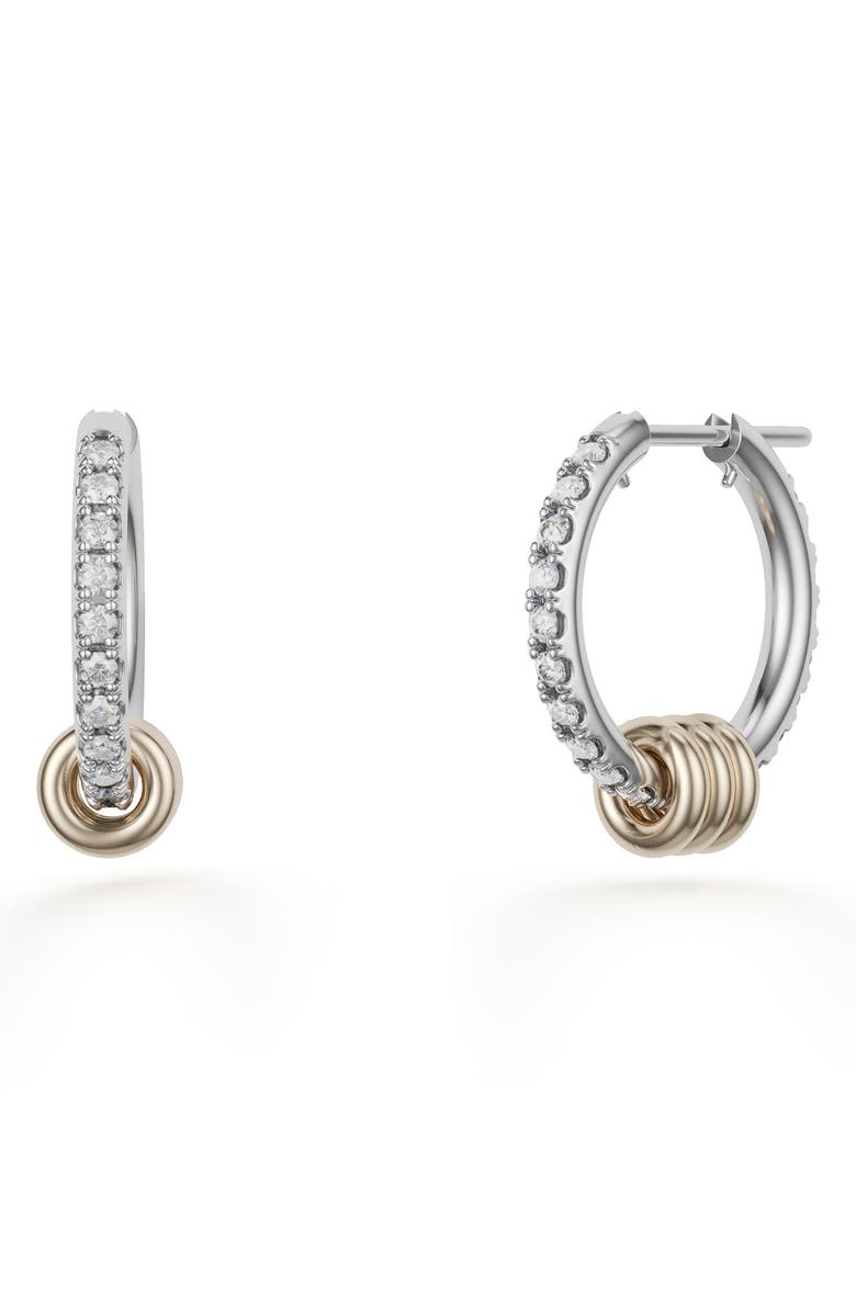Spinelli Kilcollin Ara Pavé Grey Diamond Hoop Earrings, Main, color,