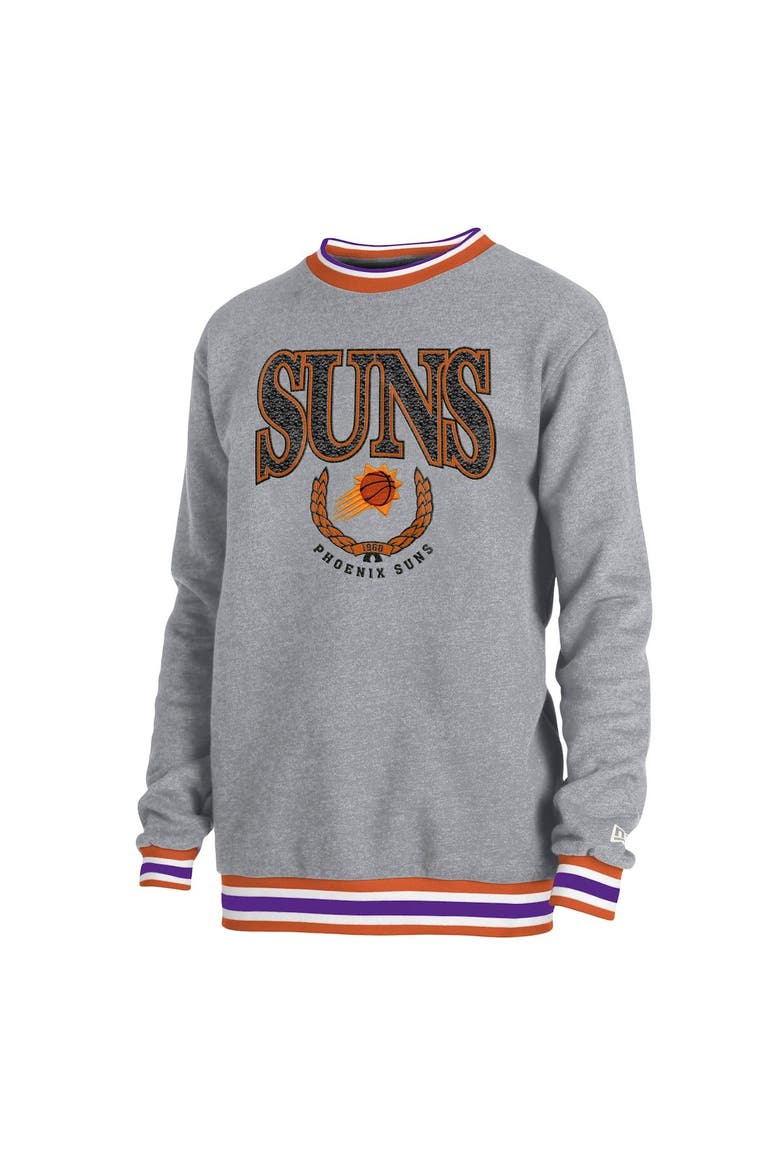Unisex New Era Heather Gray Phoenix Suns Vintage Throwback Crew Sweatshirt, Alternate, color, Gray