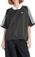 adidas 3-Stripes Jacquard V-Neck Top