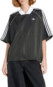 adidas 3-Stripes Jacquard V-Neck Top
