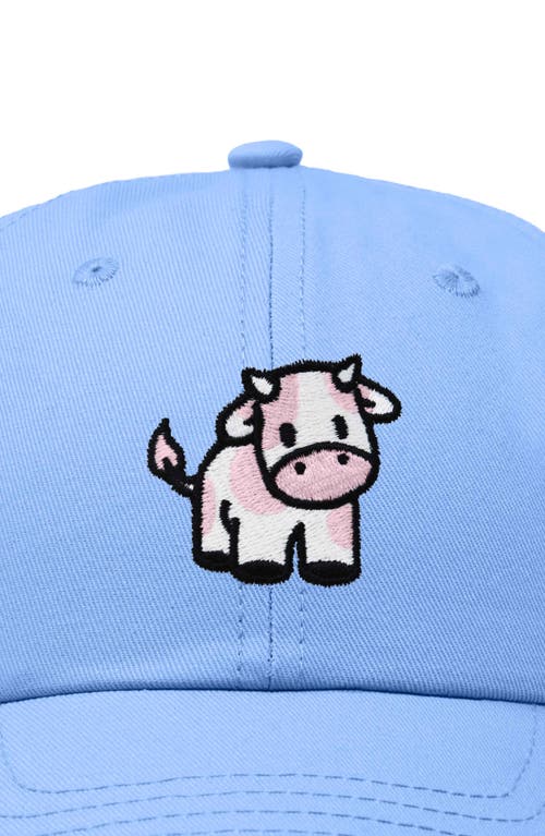 Dalix Strawberry Cow Embroidered Cap In Light Blue