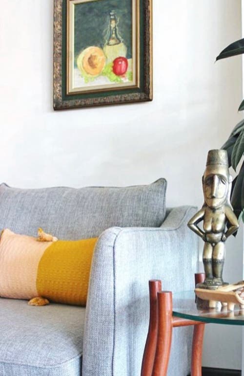 ARCHIVE NEW YORK ARCHIVE NEW YORK ANTIGUA COLORBLOCKED HANDWOVEN COTTON THROW PILLOW | 12X20