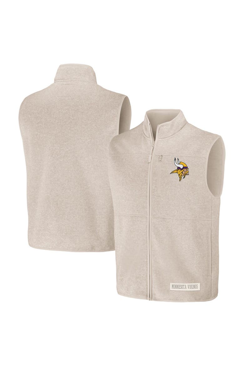 Men's NFL x Darius Rucker Collection by Fanatics  Oatmeal Minnesota Vikings Full-Zip Sweater Vest, Alternate, color, Oatmeal