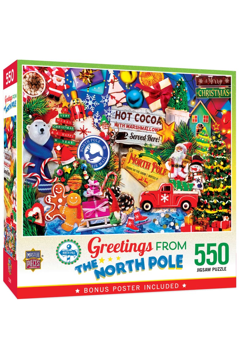 Greetings From North Pole 550pc Puzzle, Main, color, Multicolor