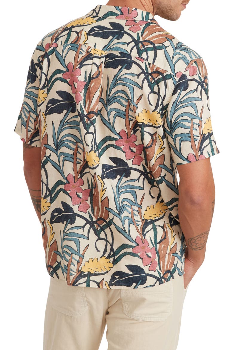 Floral Short Sleeve Camp Shirt, Alternate, color, NATURAL FLORAL