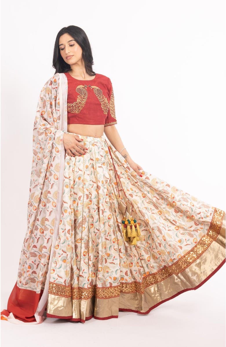 RAAS Milani Kalamkari Print Lehenga Choli Set, Main, color, 