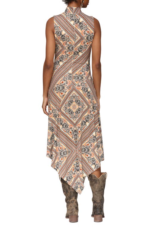 Avec Les Filles Asymmetric Hem Sleeveless Dress In Gray
