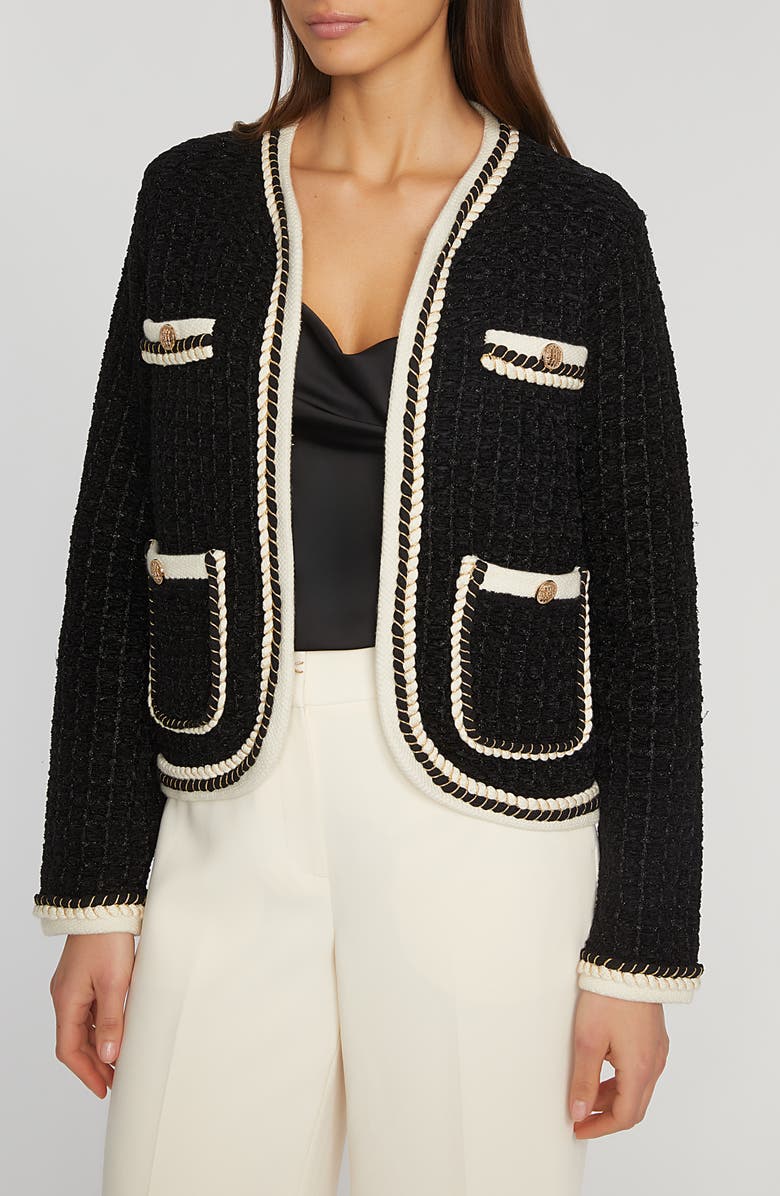 Elie Tahari The Koka Metallic Cardigan, Alternate, color, 