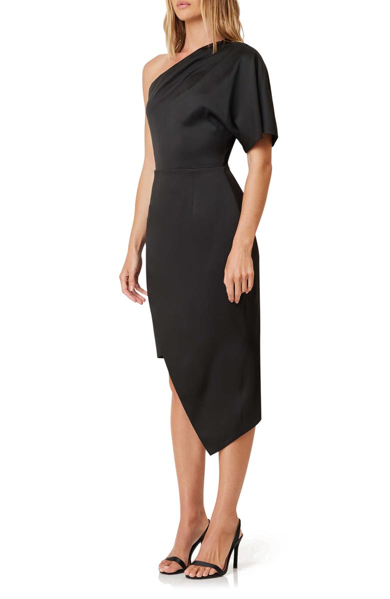 Elliatt Chiara One-Shoulder Satin Cocktail Dress, Alternate, color,