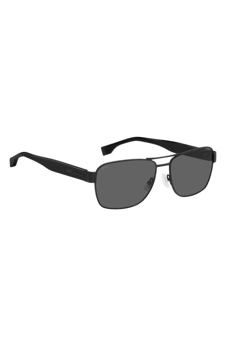 BOSS 60mm Polarized Rectangular Sunglasses, Alternate, color, 