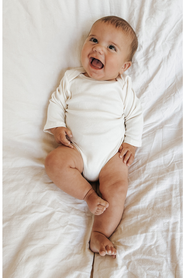 3 Pack Organic Baby Bodysuit Long Sleeve, Alternate, color, Natural