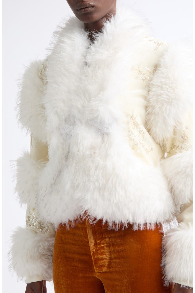 Kyla Faux Fur Coat, Alternate, color, IVORY