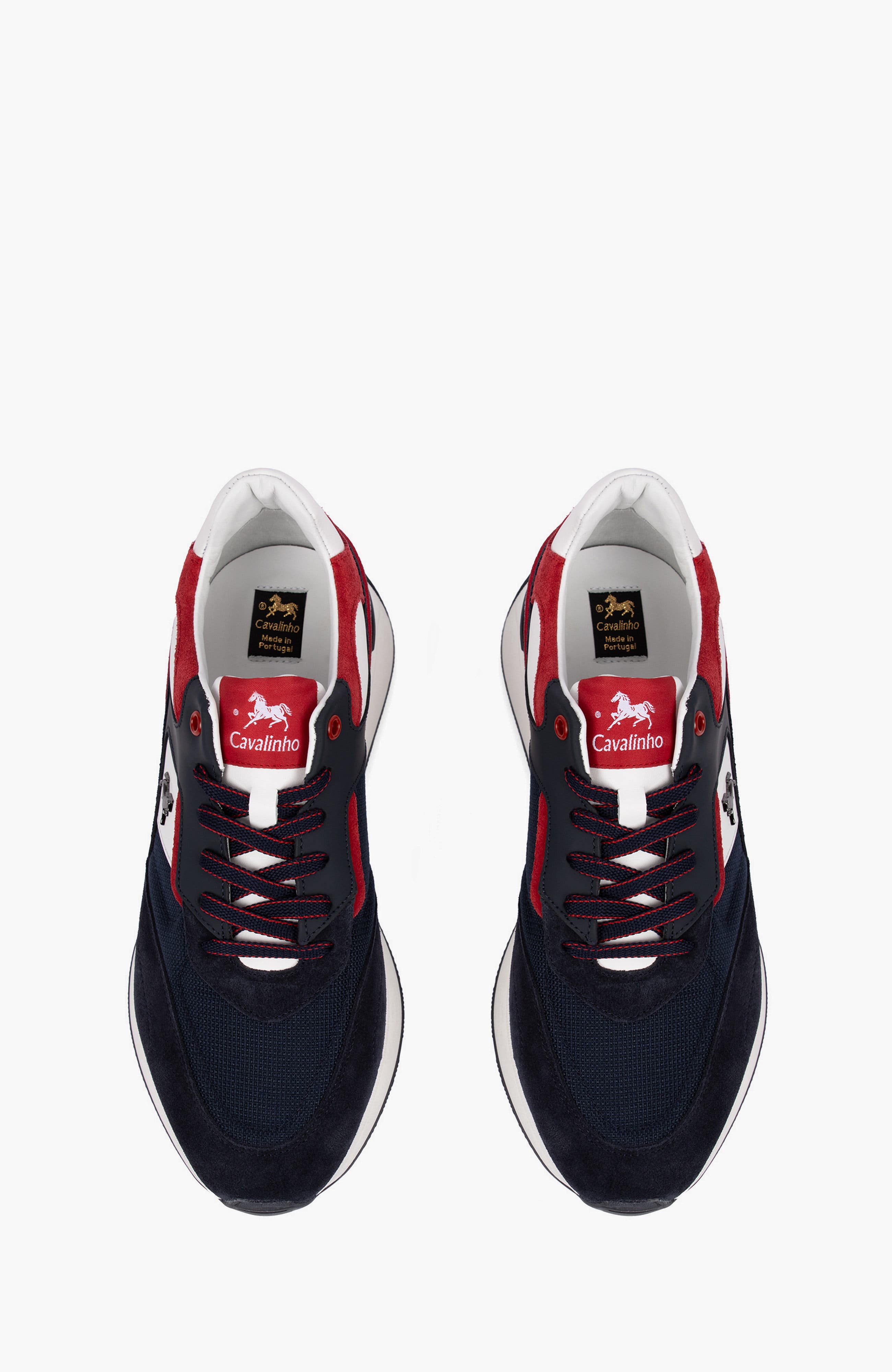 Courtesy Leather Sneakers, Alternate, color, Navy / White / Red