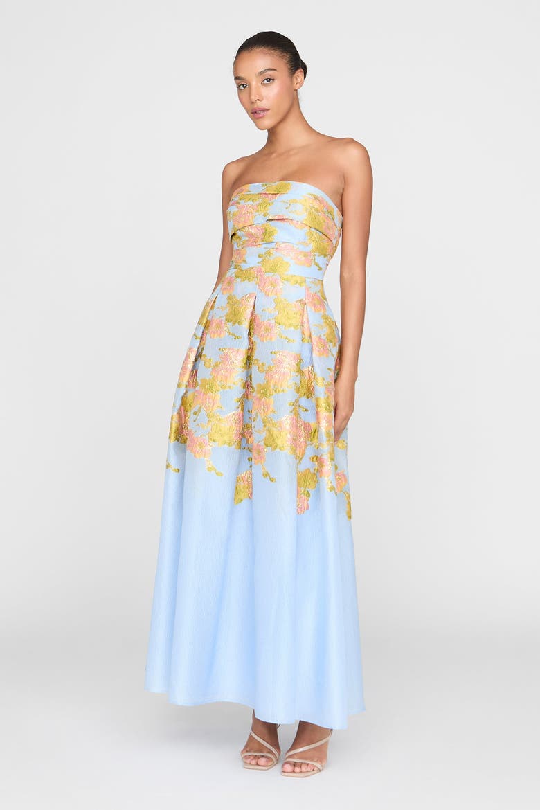 Leia Jacquard Dress, Alternate, color, Serenity Blue