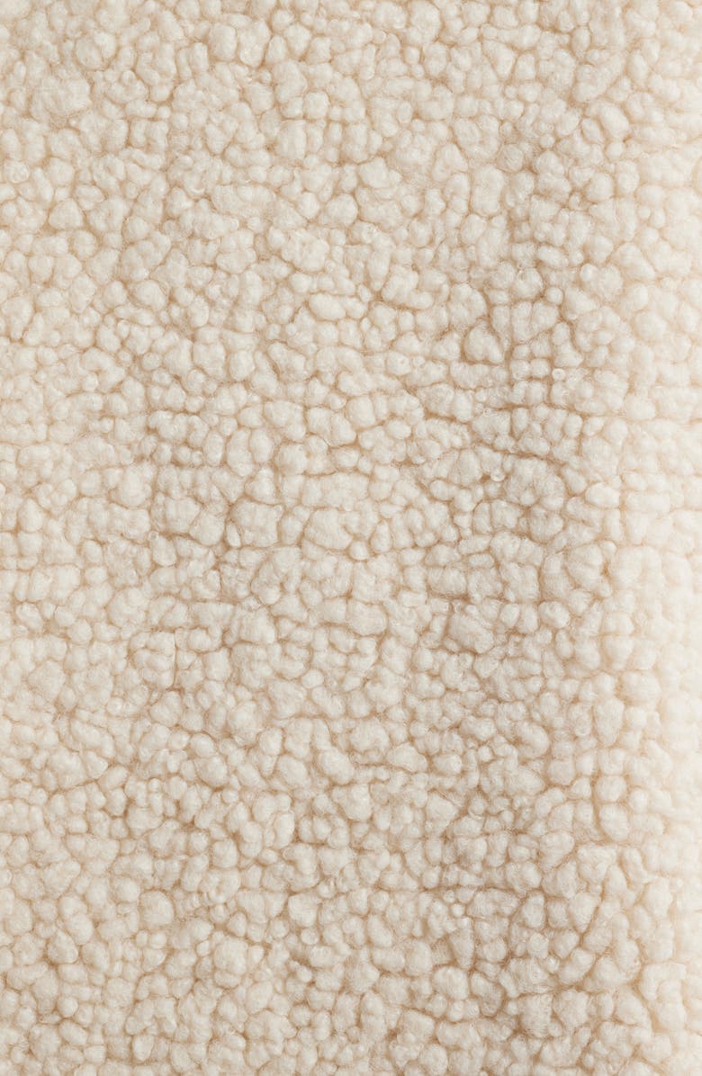 Bernardo Contrast Trim Faux Shearling Jacket, Alternate, color, Cream