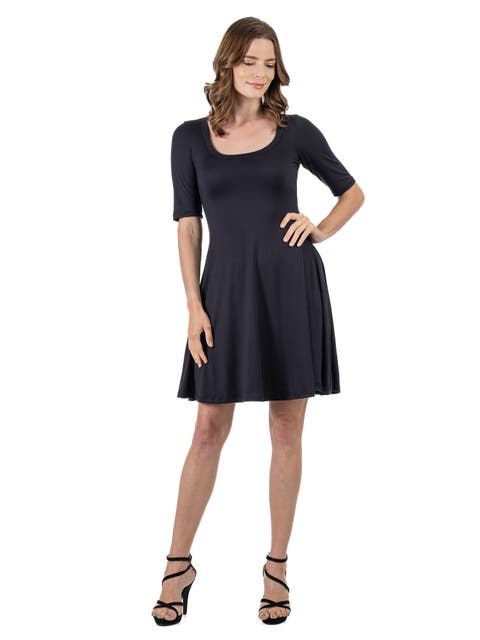 Petites Apparel A-Line Knee Length Dress Elbow Length Sleeves