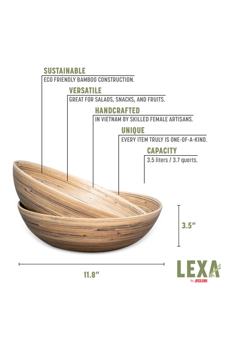 Lexa Salad Bowl Set, 12 Inch x 2, Alternate, color, Black
