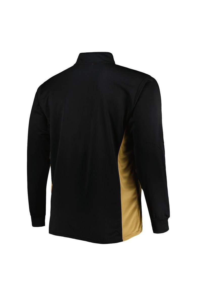 Men's Black/Gold New Orleans Saints Big & Tall Quarter-Zip Jacket, Alternate, color, Black