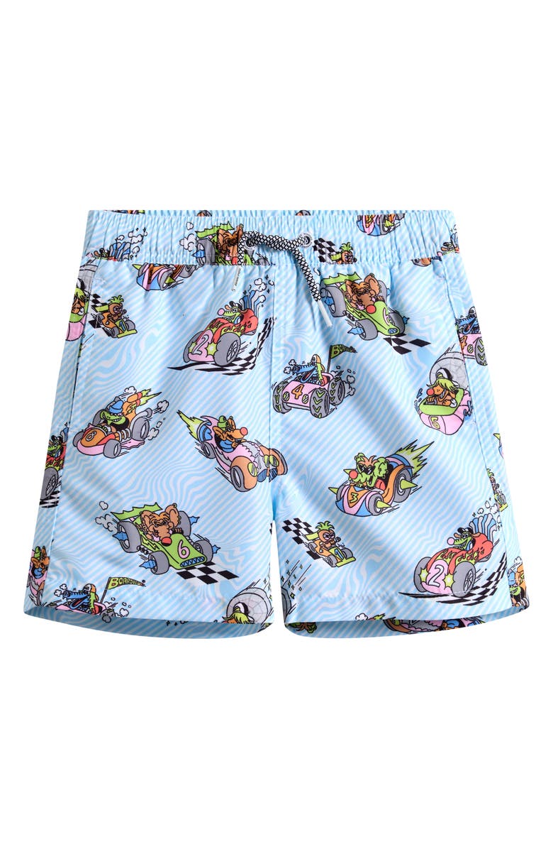 Boardies Kids' Wacky Tracks Swim Trunks, Main, color, Blue