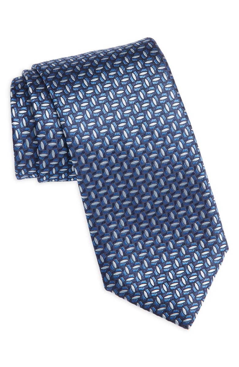 Canali Abstract Pattern Silk Tie, Main, color, 