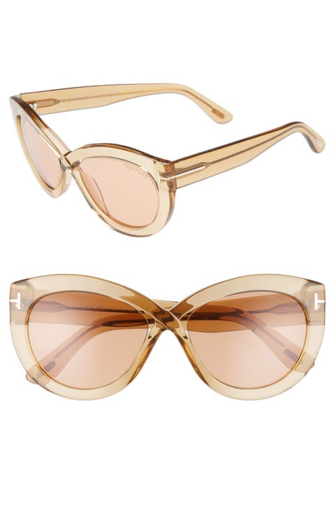 Tom Ford Diane 56mm Butterfly Sunglasses