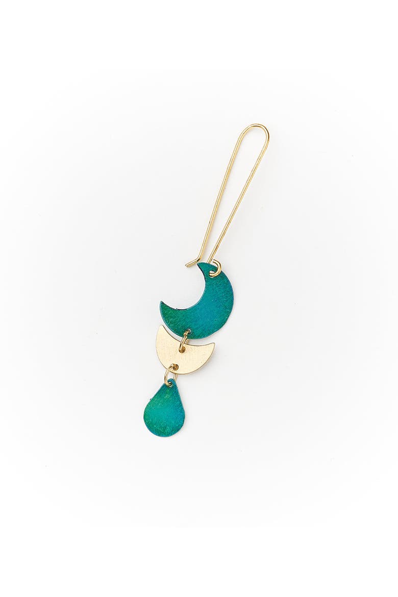 Rajani Moon Phase Teal Drop Earrings, Alternate, color, Teal