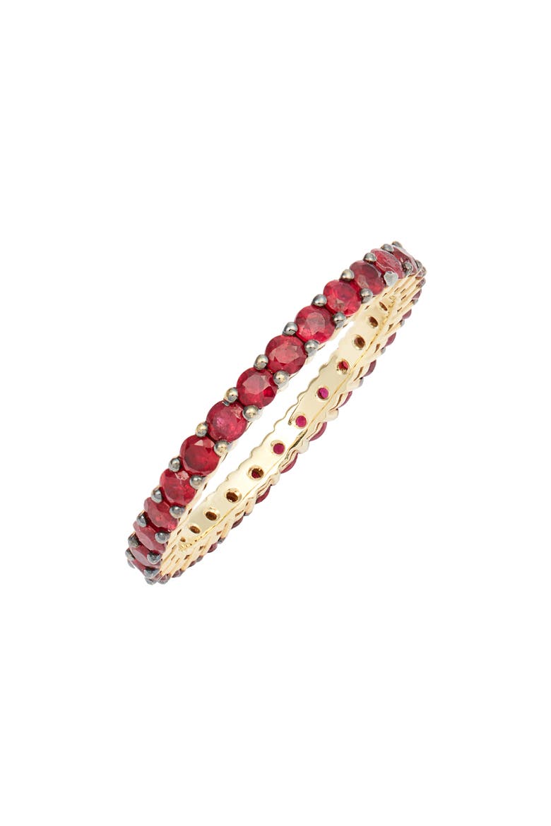 Ruby Eternity Band Ring (Nordstrom Exclusive), Main, color, YELLOW GOLD