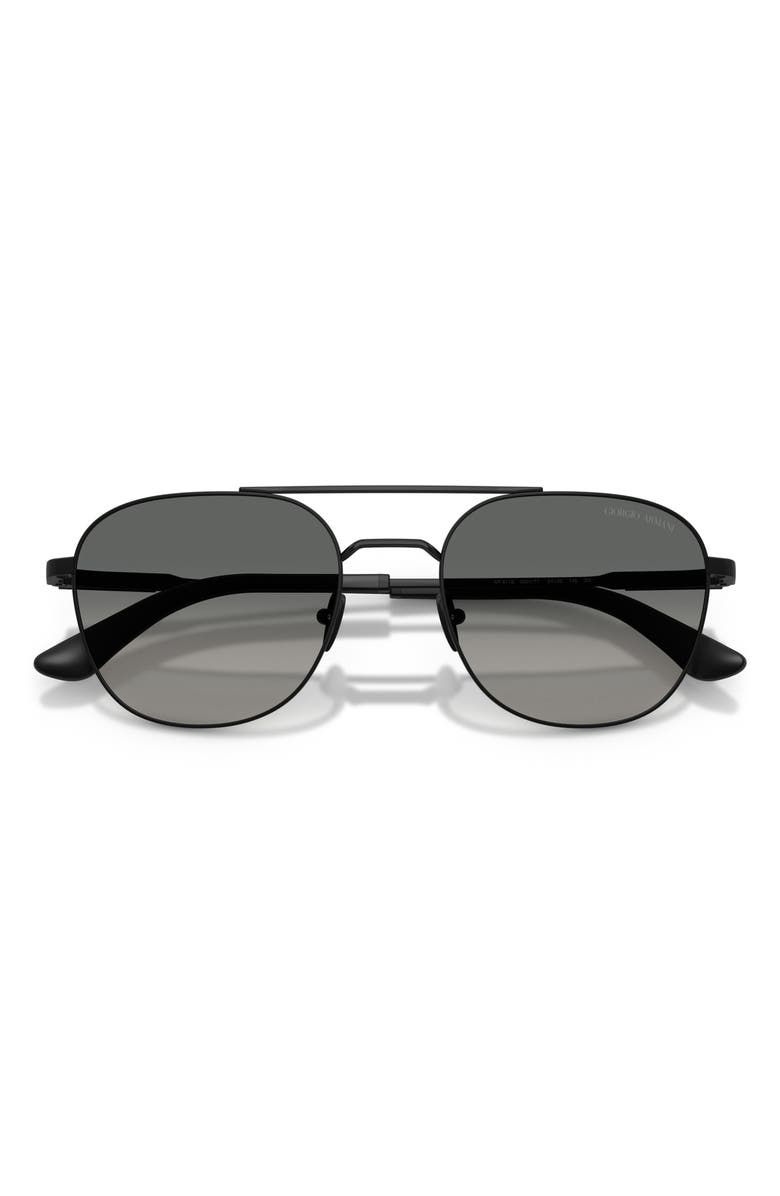AX Armani Exchange 54mm Rectangular Sunglasses, Alternate, color, Matte Black / Grey Gradient