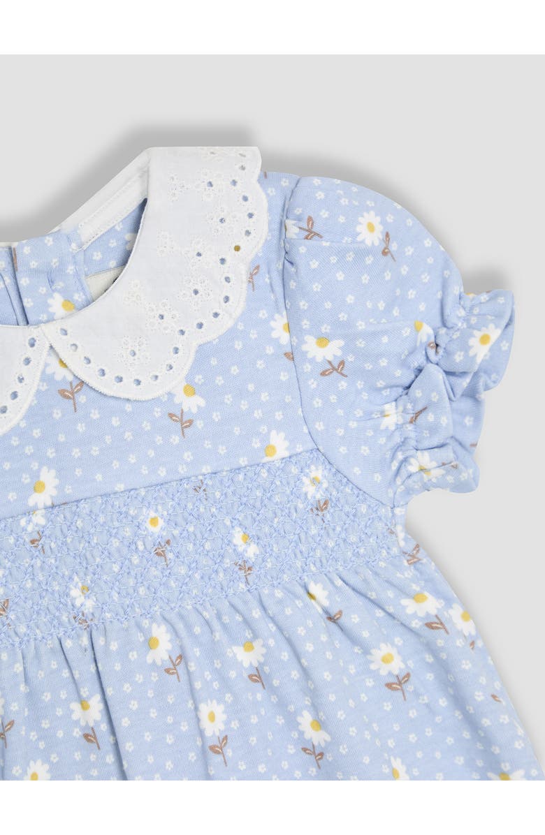 Floral Broderie Collar Cotton Jersey Dress