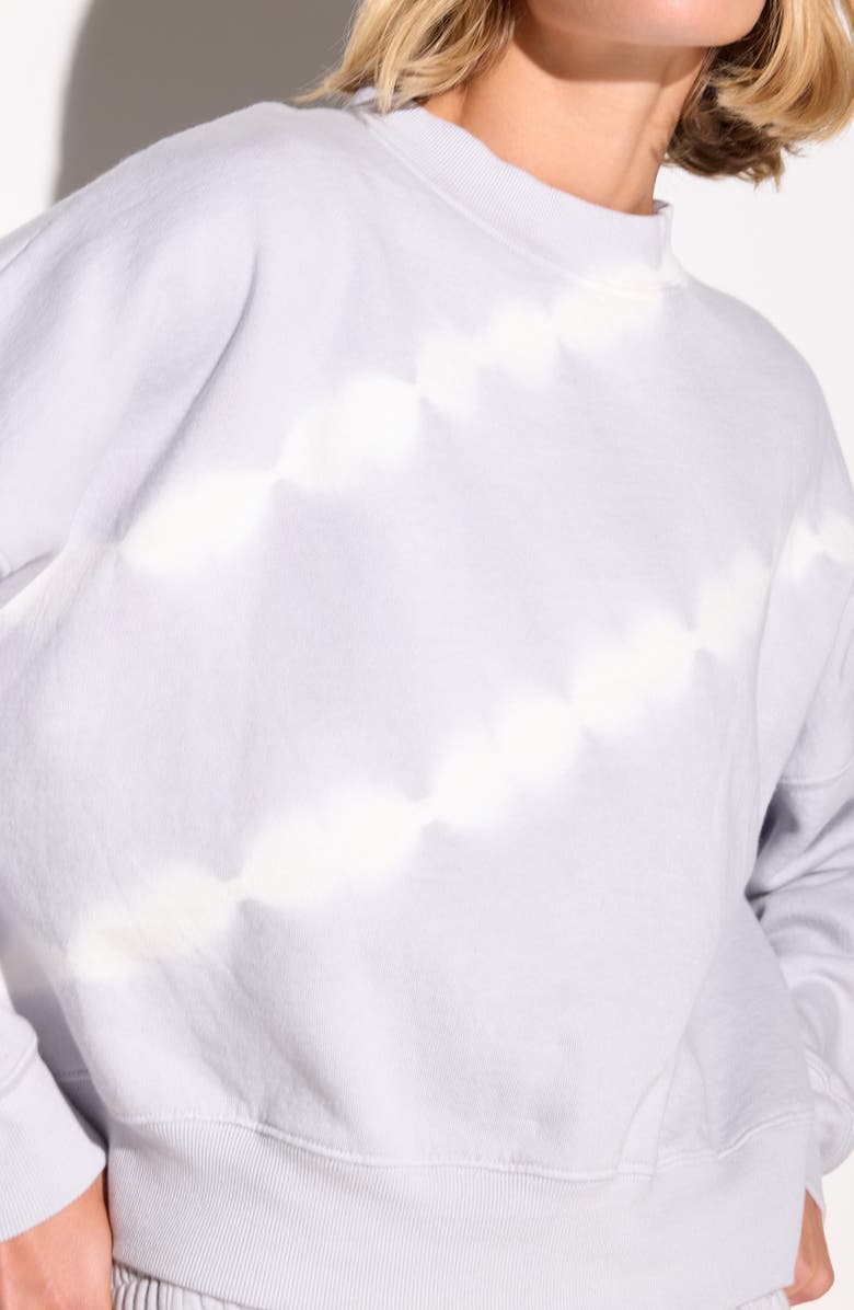 Spiritual Gangster Palisades Shibori Crewneck Cotton Sweatshirt, Alternate, color, Hazy