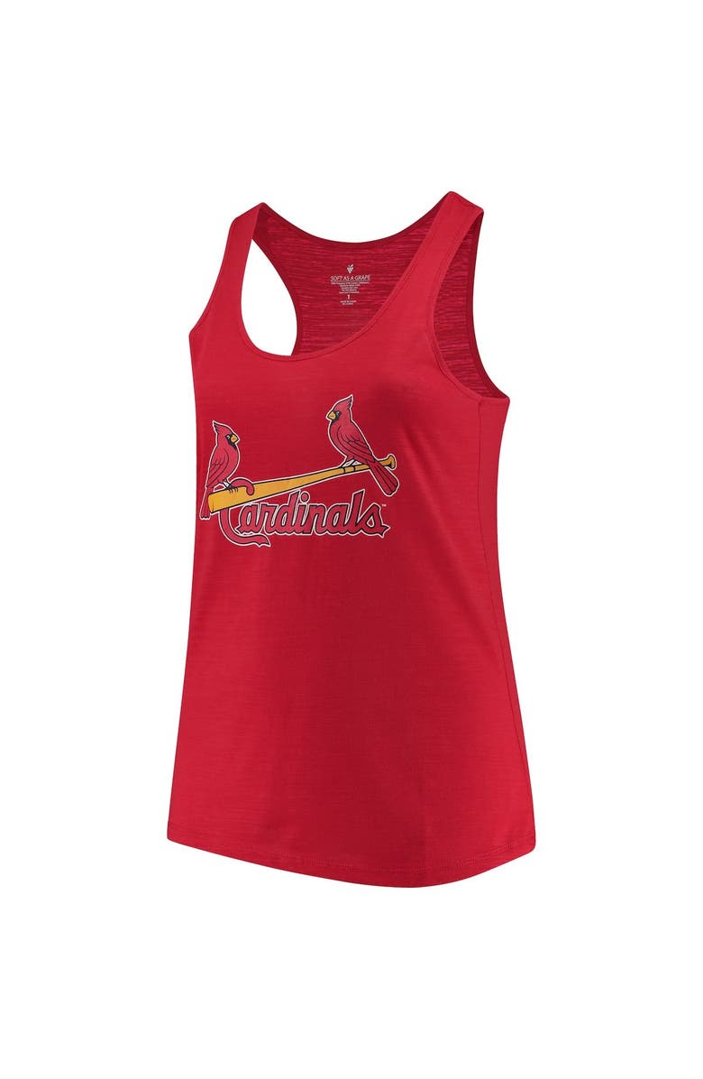 SOFT AS A GRAPE Women's Soft as a Grape Red St. Louis Cardinals Plus Size Swing for the Fences Racerback Tank Top, Alternate, color, 