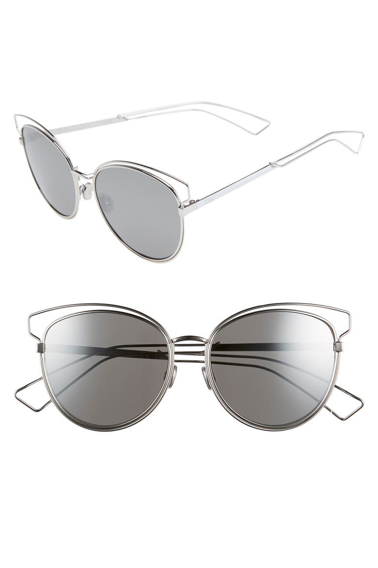 Siderall 2 56mm Round Sunglasses, Main, color, PALLADIUM/ WHITE