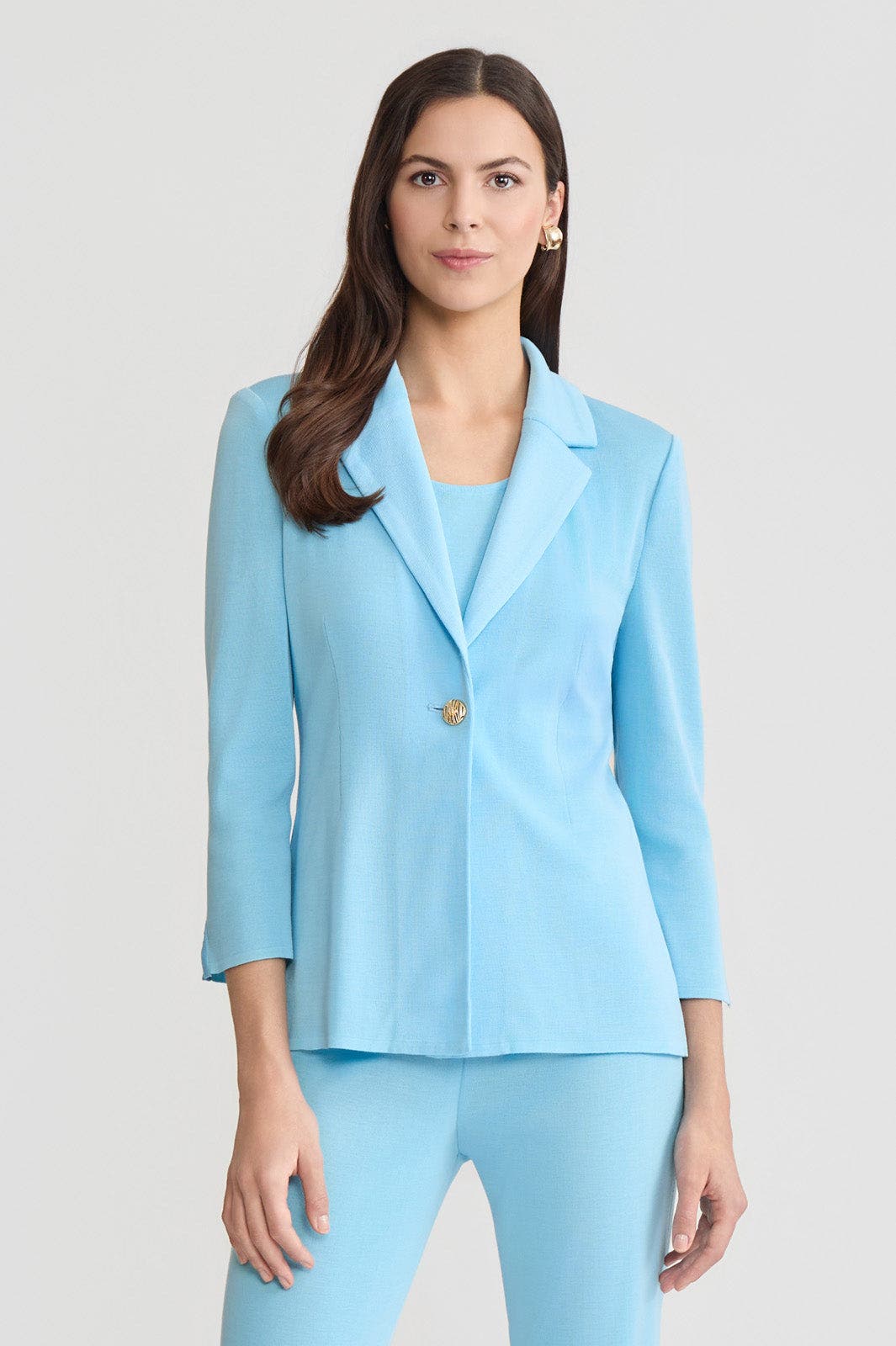 Tailored Single-Button Knit Jacket - image 3
