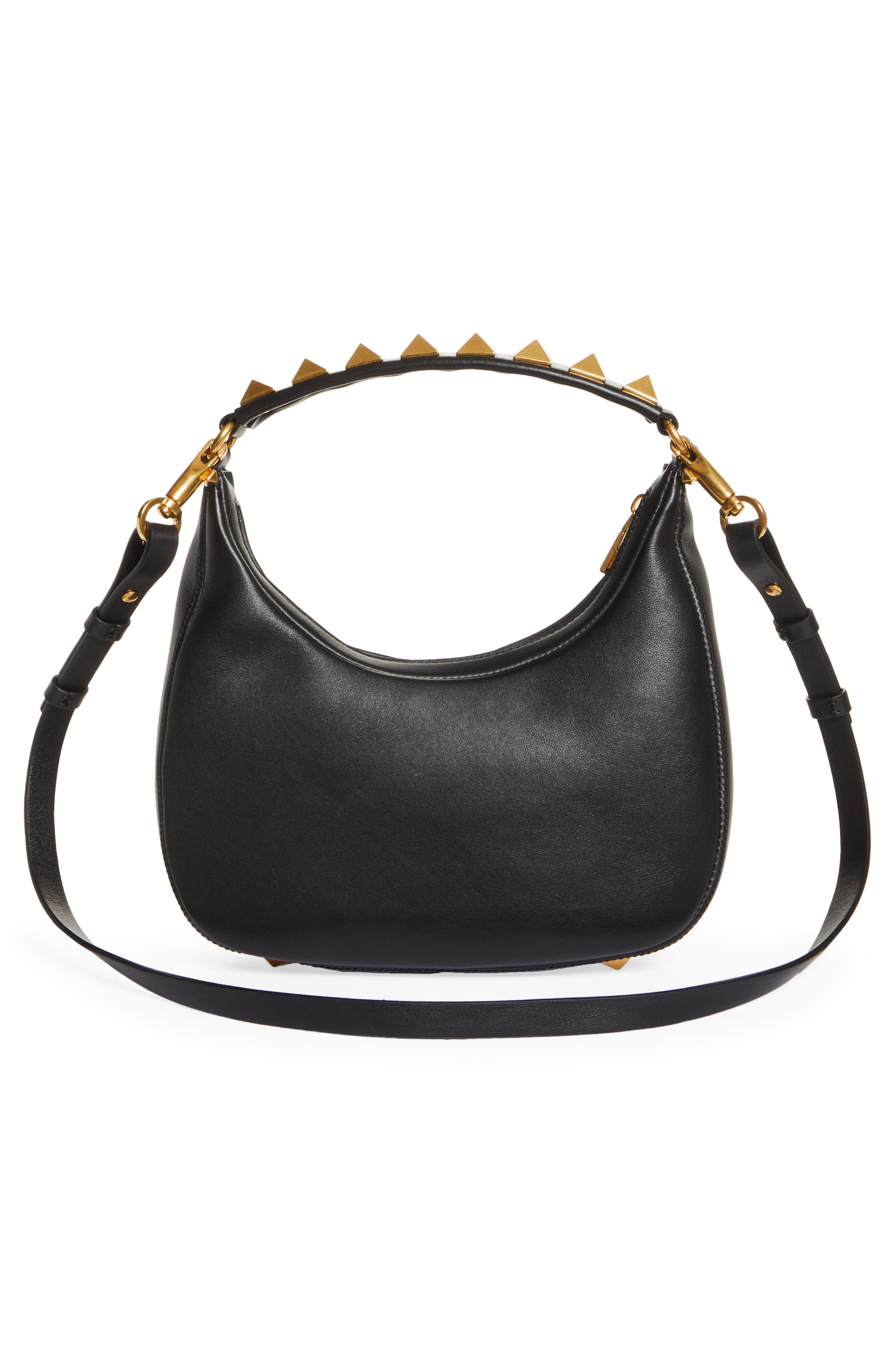 Valentino Garavani Small Stud Sign VLOGO Leather Hobo Bag, Alternate, color, 