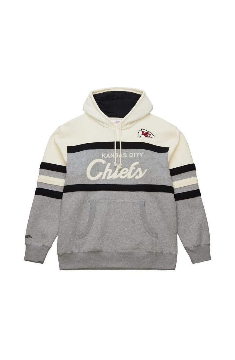 Mitchell & Ness Men's Mitchell & Ness  Heather Gray Kansas City Chiefs Head Coach Vintage Logo Pullover Hoodie, Alternate, color, 