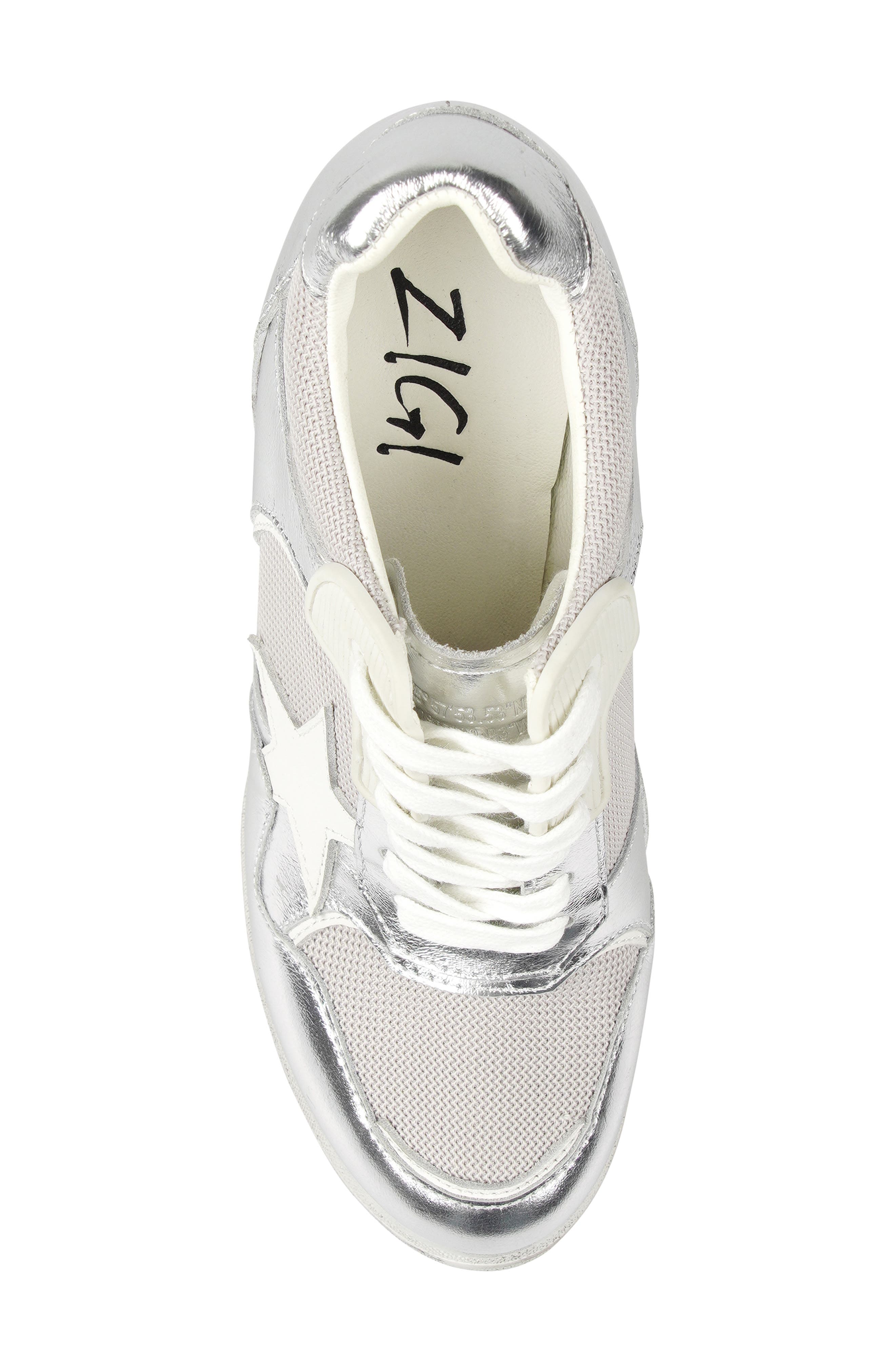 ZIGI Stiletto Platform Pump, Alternate, color, Silver Leather