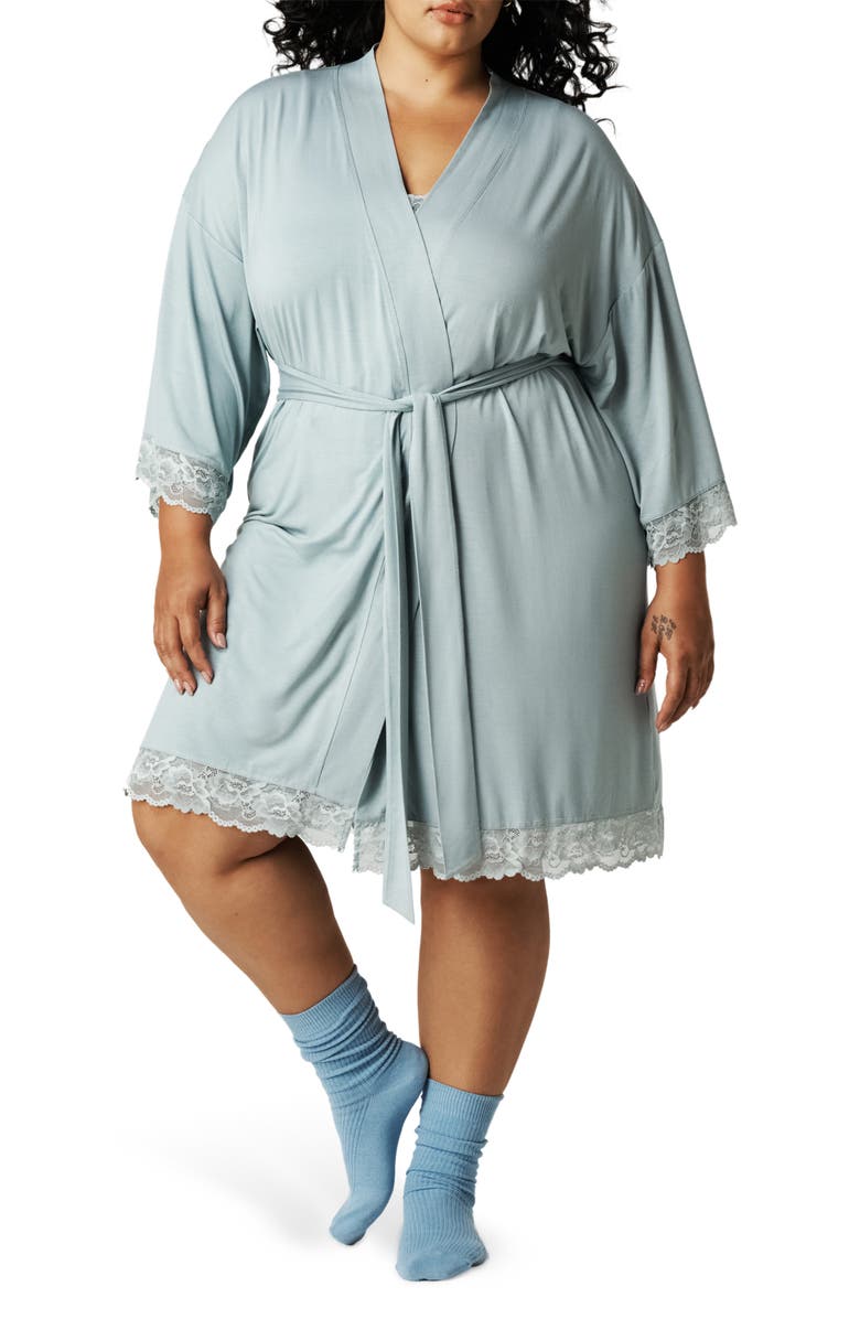 Posh Peanut Lace Robe, Main, color, Shadow Green