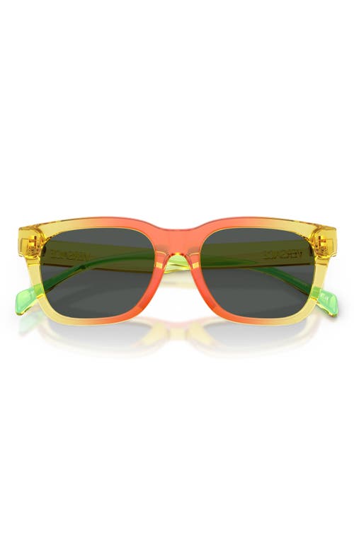 Versace 47mm Small Square Sunglasses In Yellow/orange/dark Grey