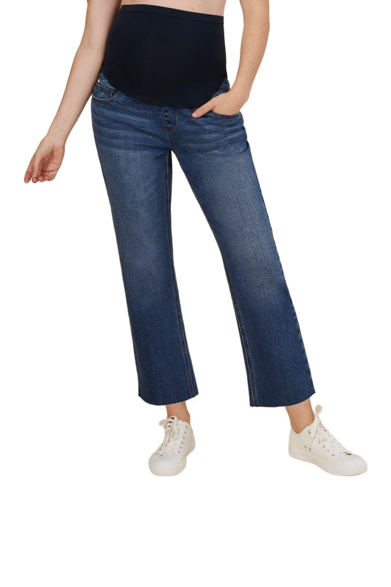 Secret Fit Over the Belly Slim Straight Leg Jeans, Alternate, color, Medium Wash