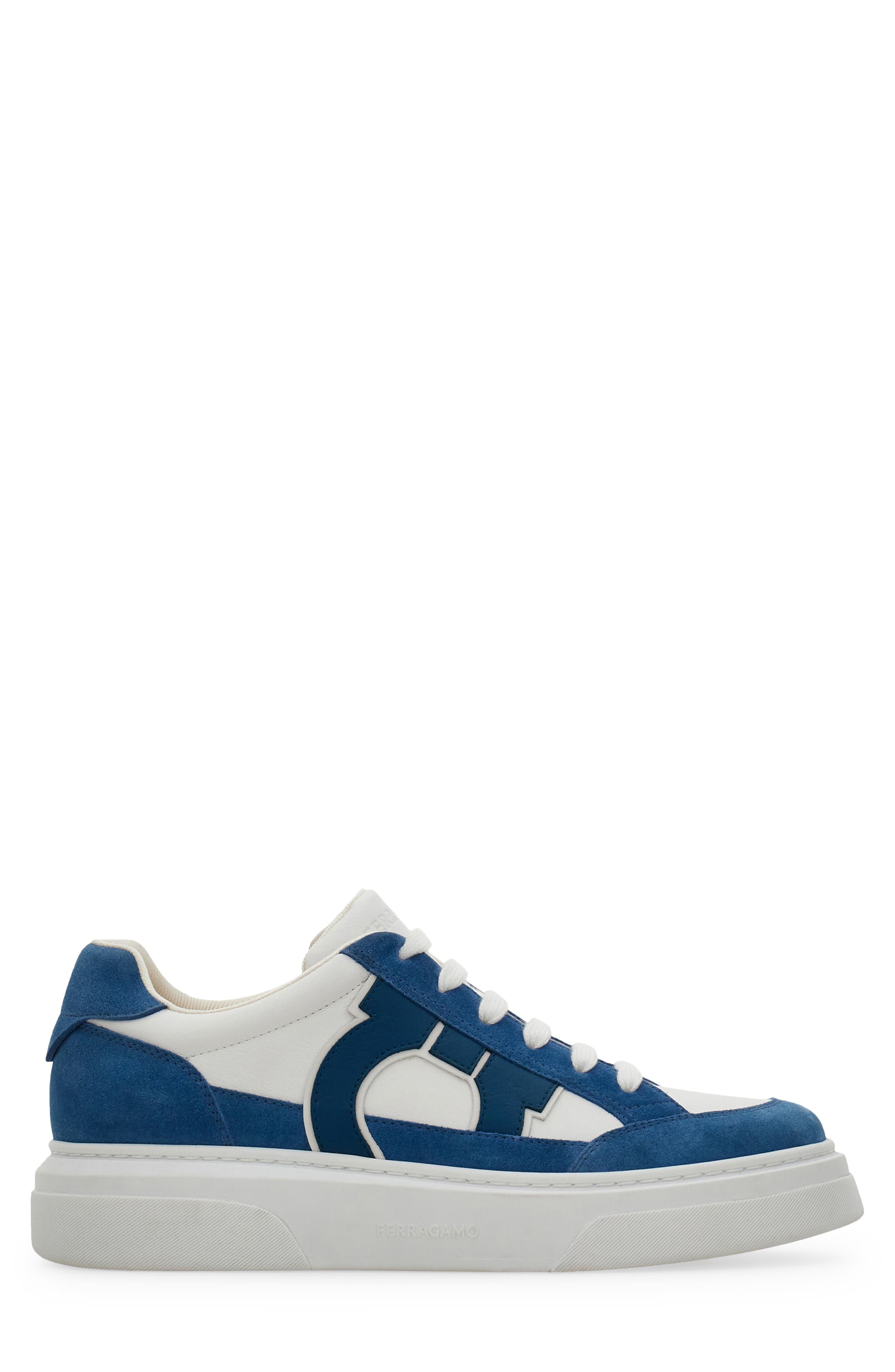 FERRAGAMO Cassina Gancio Low Top Sneaker, Alternate, color, Bianco Ottico Filicudi
