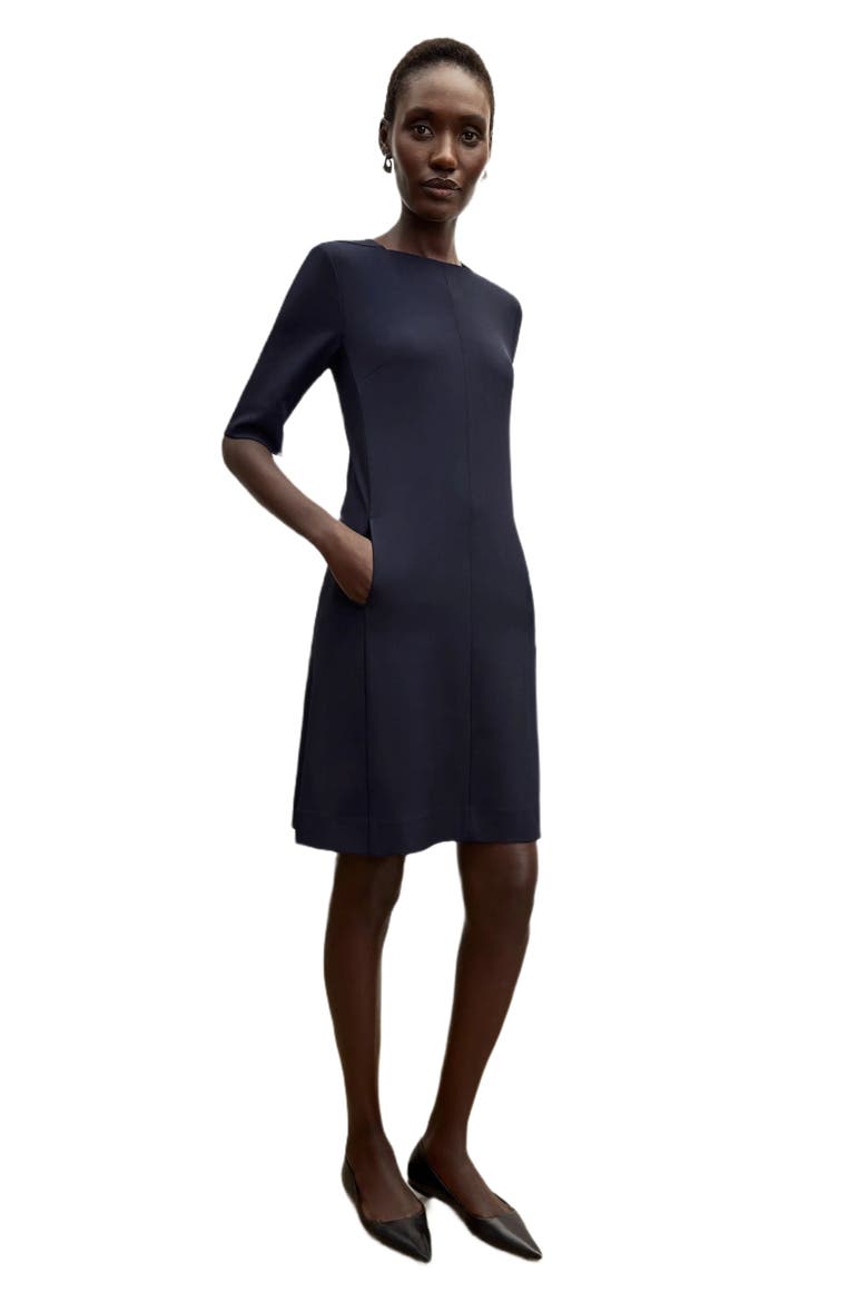 Emily Recycled WonderTex Dress, Main, color, Dark Navy