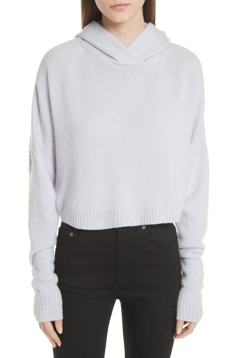 Crop Sweater Hoodie, Main, color, PALE LAVENDER