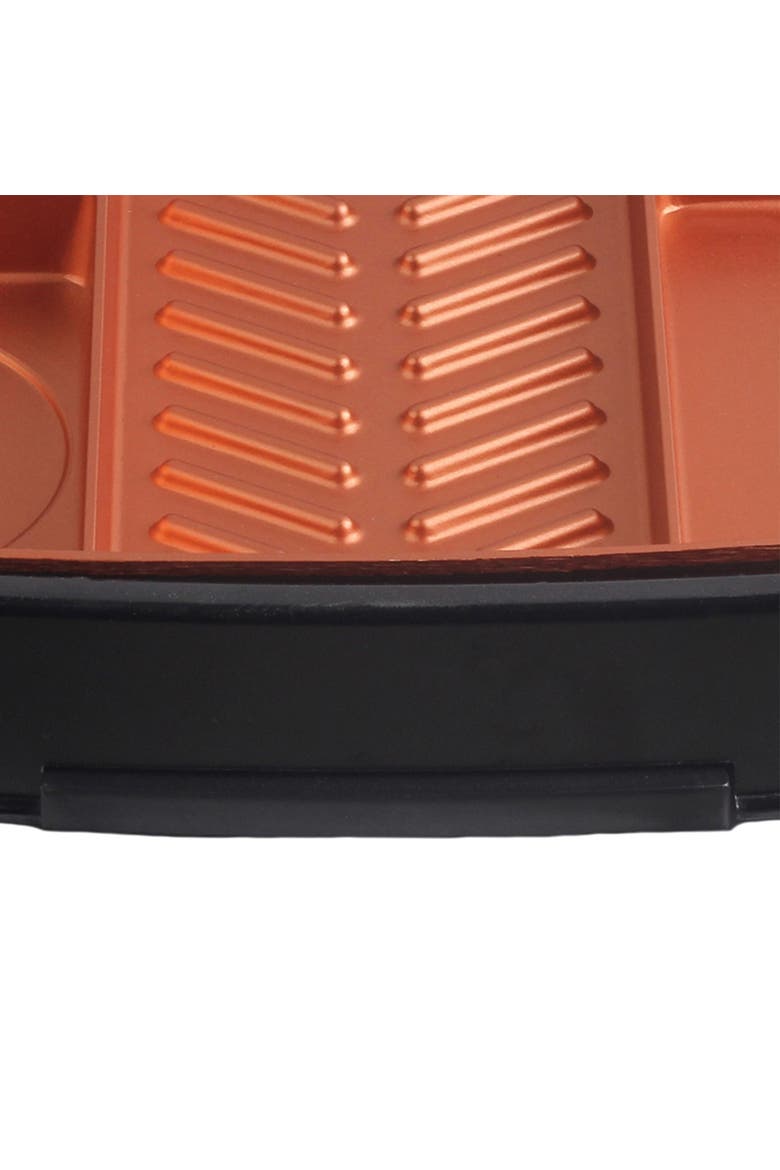 Electric Indoor Grill with Non-Stick Copper Coating, Alternate, color, Black