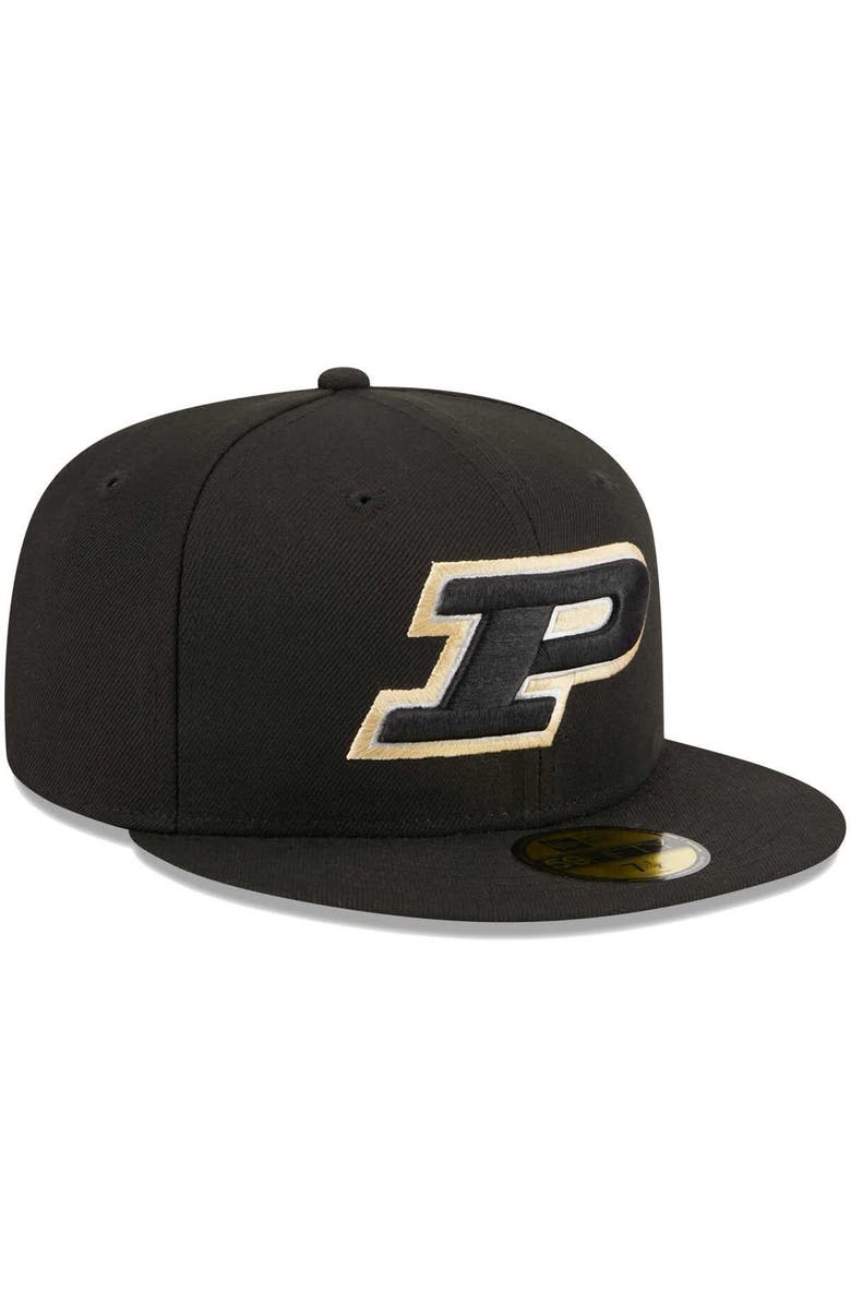 New Era Men's New Era Black Purdue Boilermakers 59FIFTY Fitted Hat, Alternate, color, 