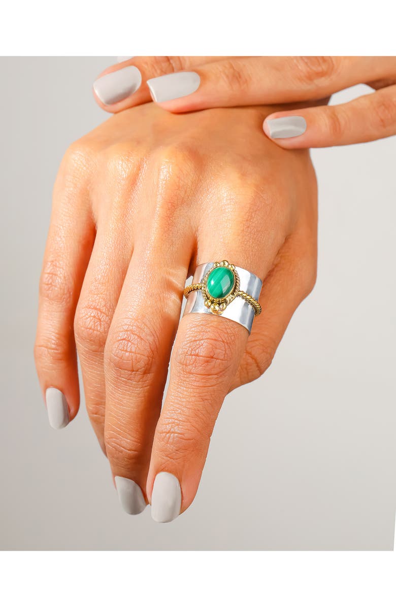 YS GEMS Two-Tone Malachite Ring, Alternate, color, 