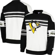 STARTER Men's Starter White Pittsburgh Penguins Defense Fleece Crewneck Pullover Sweatshirt